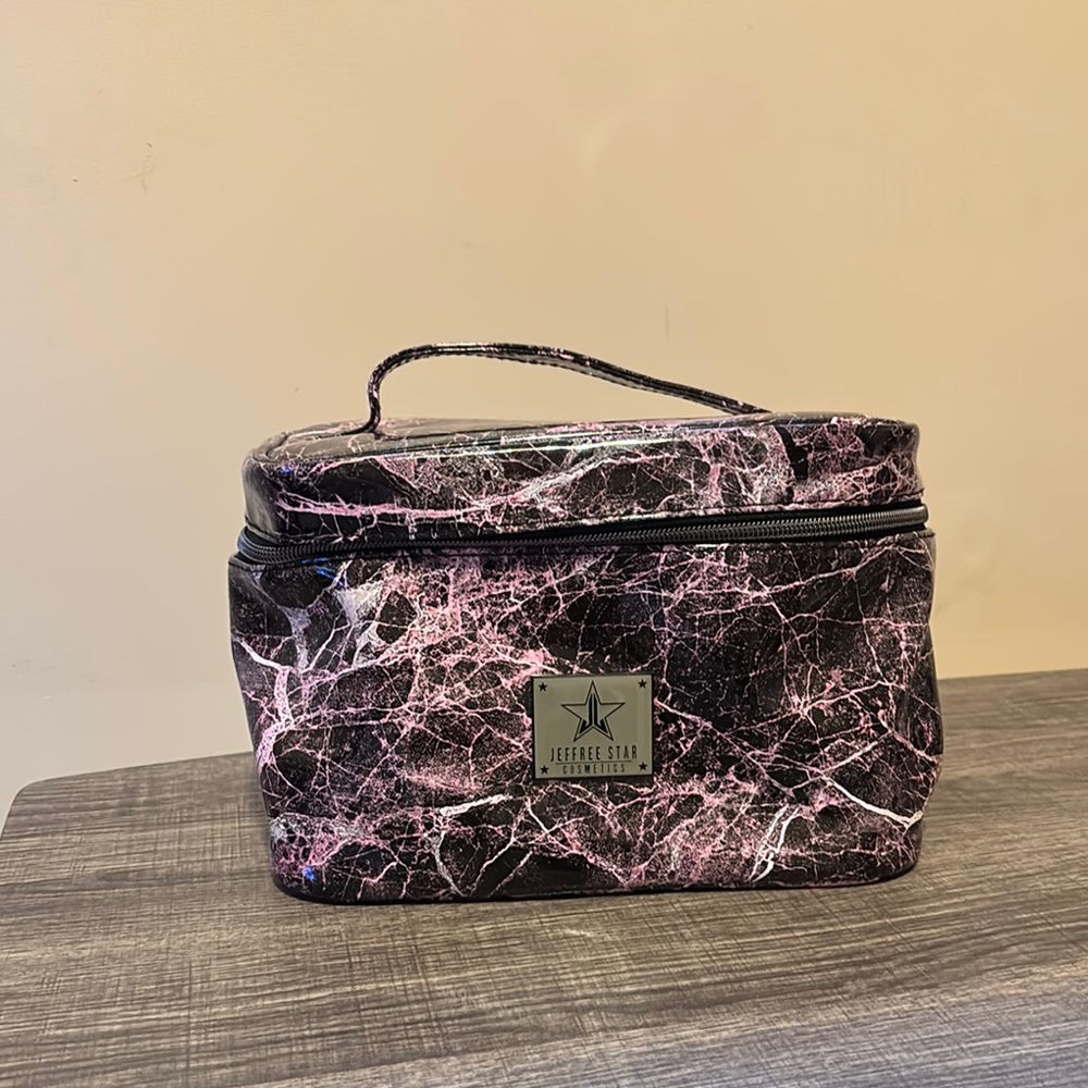 Jeffree Star Black and Pink Marble Cosmetic Bag